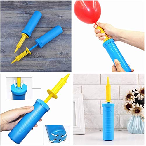 CHANG 2 Pcs Bombas de Globo,Bombas de Aire de,Bomba de Globos Manual Bombas de Globos, Bombas de Globos de Mano Inflador Manual Ligero Durable Con dos anudadores de globos