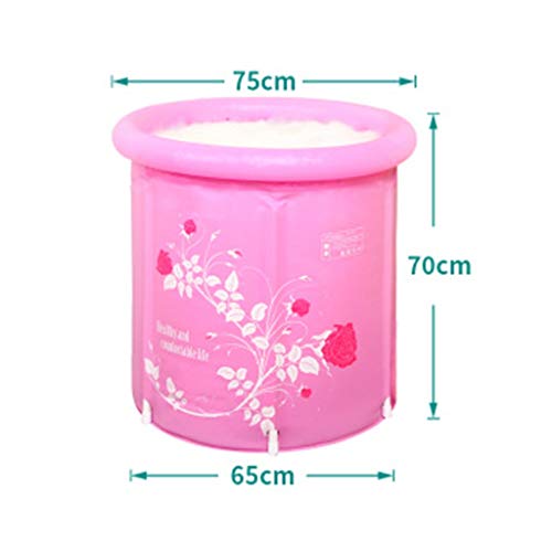 CHANG XU DONG SHOP Bañera Plegable, Bañera de baño Inflable Engrosamiento Baño de plástico PVC Bañera de baño Bañera de hidromasaje SPA Inflable para baño de Adultos con Bomba de Aire, Rosa