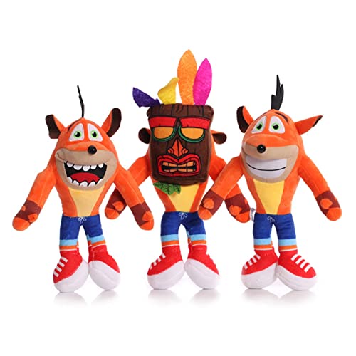 CHANGCHUNTENG Crashs Bandicoots Peluche Animal Toys, exquisitos cumpleaños y Regalos de Año Nuevo for los fanáticos del Juego de Anime (3 Piezas) (Color : 8IN)