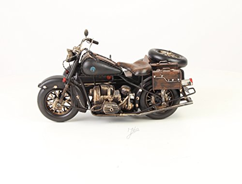 Chapa decorativa de moto con sidecar modelo retro vintage Nostalgia longitud 32,1 cm