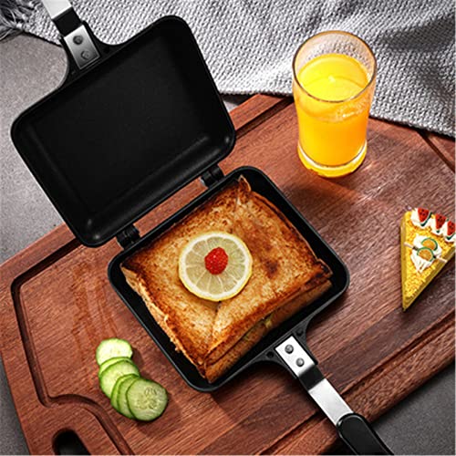 ChengBeautiful Sartén para Hacer Sándwiches Panini Panini Panini Panini Panini Toaster Panini Panini con con Placas extraíbles antiadherentes (Color : Black, Size : 35x15cm)