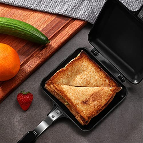 ChengBeautiful Sartén para Hacer Sándwiches Panini Panini Panini Panini Panini Toaster Panini Panini con con Placas extraíbles antiadherentes (Color : Black, Size : 35x15cm)