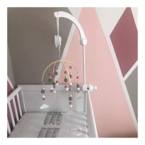 CHENGTAO Cuentas De Madera Wind Chimes con Lana De Bolas De Bebé Cama Colgante Windbell Cuna De Toldo For Niños Decoración De La Habitación Adornos Artesanía (Color : Pink Wood Leaf)