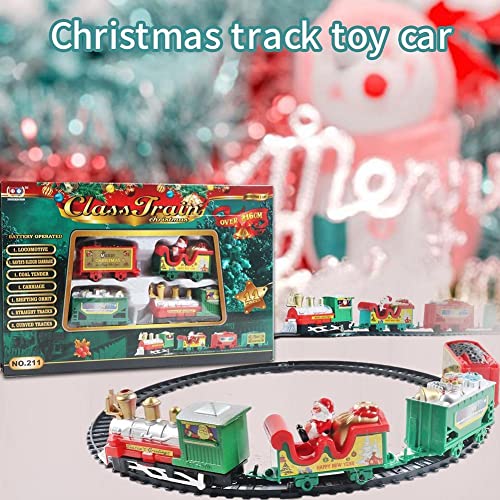 CHENXIAO Juego de tren eléctrico de Navidad, juego de tren eléctrico realista seguro de tren de Santa Claus con pilas para regalo de niños