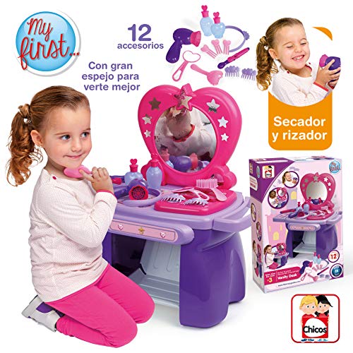 Chicos-84208 primer Tocador Lovely Princess de Juguete con 12 Accesorios Incluidos, a Partir de 3 Años, multicolor, Medidas-54 x 29.5 x 58 cm (Fábrica 84208)