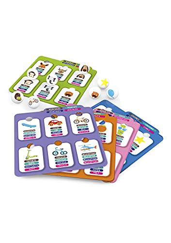 Chicos – Lotto Kids. Juego Infantil. Bingo Educativo para niños. Aprende Palabras en 4 Idiomas Distintos. A Partir de 3 años. 20701