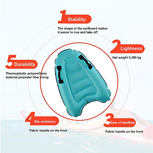 Chnrong Tabla de surf inflable para el cuerpo, mini piscina flotador playa tabla de surf con asas, dispositivo de natación flotante para niños y adultos