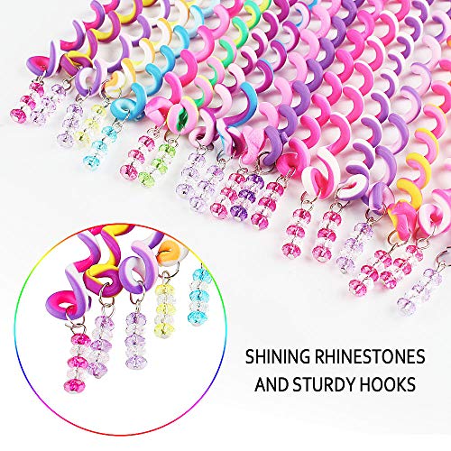 Chudian 18pcs Accesorios de Pelo Niña Gomas Pelo Niña Pelo Espirales Decoracion de Trenzas Multicolor Lazo de Pelo para Niña Mujer Chica como Fiesta Regalo de Cumpleaños de Hija (Multicolor)