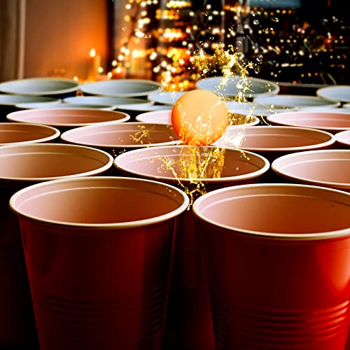 Cieex Beer Pong Kit, Juegos de Bebida, Juego de Beer Pong, Impermeable Tapete de Mesa de Beer Pong, 30 Tazas, 8 Pelotas, Divertido Juego de Bebida para Adultos para Fiestas, Festivales, Barbacoa