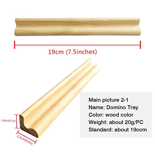 circulor-123 Soporte De Dominó De 4 Piezas, Estantes De Dominó De Madera Soporte De Dominó para Fichas De Dominó Tren Mexicano Mahjong Bandejas De Dominó para Niños
