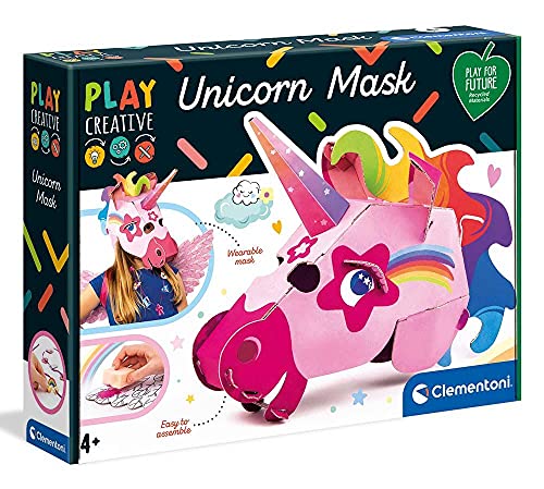 Clementoni-18579 - Unicornio Mask - juego creativo máscara de unicornio a partir de 4 años