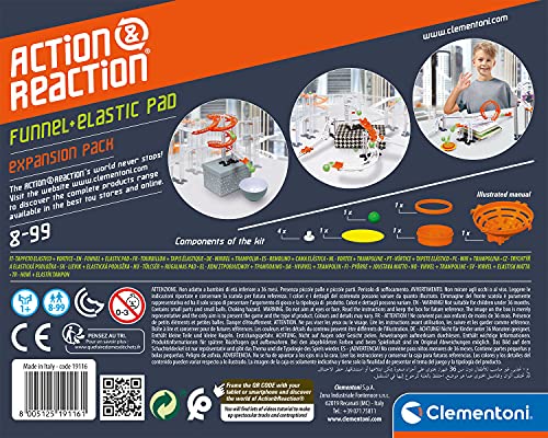 Clementoni-19116 - Action&Reaction Trampolin - pistas para construir, accesorio a partir de 8 años