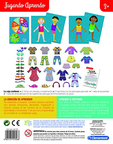 Clementoni-55306 - Aprendo a Vestirme - juego educativo a partir de 3 años