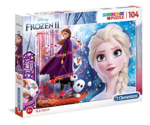 Clementoni Disney Puzzle 104 Piezas con Joyas Frozen 2, Color (20164.8)