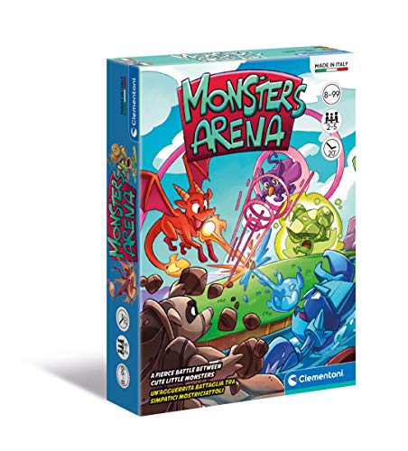 Clementoni - Monsters Arena-mazo, Cartas Infantiles, Mesa, Juego de Sociedad para Toda la Familia, 2-5 Jugadores, 8 años +, Fabricado en Italia, Multicolor, 16302