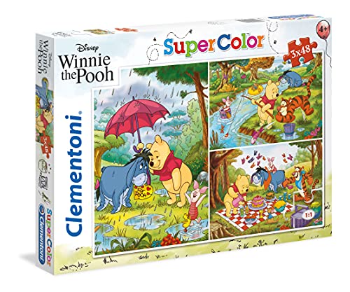 Clementoni Pooh & Friends 3 Puzzles 48 Piezas Winnie The Pooh, Multicolor (25232.9)