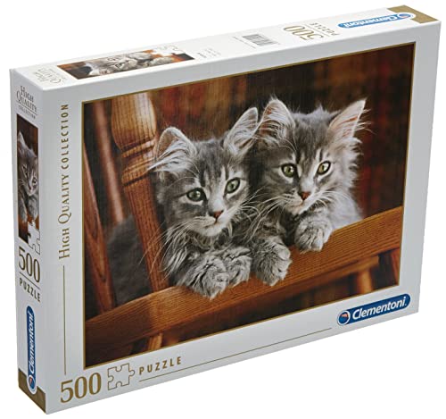 Clementoni - Puzzle de 500 piezas, Dos gatos