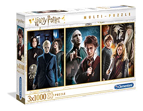 Clementoni- PZL 3X1000 Harry Potter Puzzle Adulto, Multicolor, único (61884)