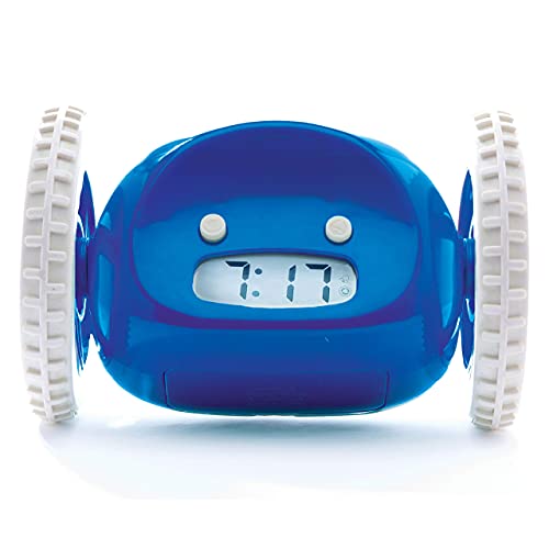 Clocky Despertador sobre ruedas (original) | Extra fuerte para durmiente pesado (adulto o niño cama robot) Relojes divertidos, rodando, huyendo, mudanza, salto (azul marino)