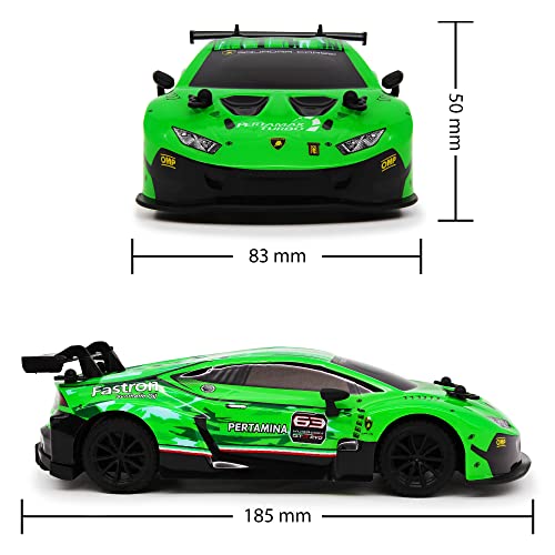 CMJ RC Cars Lamborghini Lamborghini Huracan GT3 Green - Luces de trabajo con licencia oficial para coche, escala 1:24, 2,4 GHz