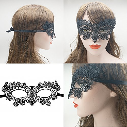 CNYMANY 6 paquetes de máscaras de encaje sexy para mujer de estilo fijo Máscara de ojos para disfraces de disfraces venecianos de fiesta de baile