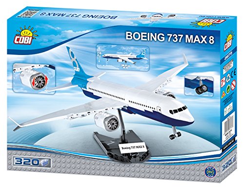 COBI- Boeing 737 8 MAX Other License Avión, Color Blanco Azul (26175)