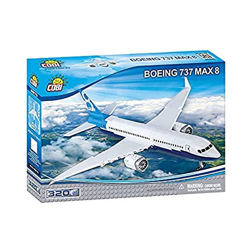 COBI- Boeing 737 8 MAX Other License Avión, Color Blanco Azul (26175)