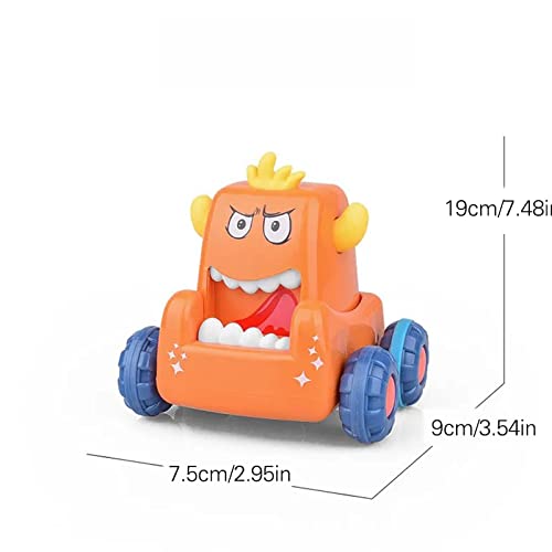 Coche monstruo deslizante lindo de dibujos animados Monster Toy Cars Prensa para enrollar plástico de carreras de coche de juguete modelo de vehículo Stuffer regalo de cumpleaños para niños divertido