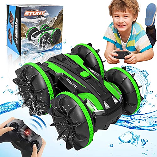 Coche teledirigido para niños de 6 a 12 años de edad, Amphibious 4WD Remote Control Auto barco para niños 360 ° vehículo todoterreno resistente al agua, juguete de regalo para 6 7 8 9 10 años de edad