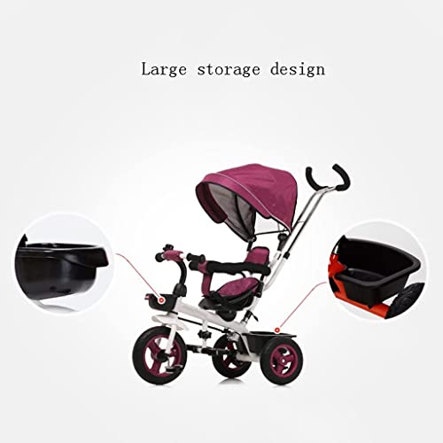 Cochecito de bebé Triciclo con asa desmontable con sombrilla Pedal para niños Triciclo Bicicleta Asiento giratorio Cochecito de bebé Cochecito para niños (Color: Rosa) s para niños de 1 a 3 años