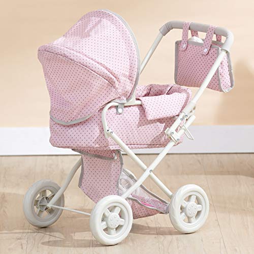 Cochecito de Muñecas Juegete Carrito de Bebé Rosa de Olivias World OL-00003