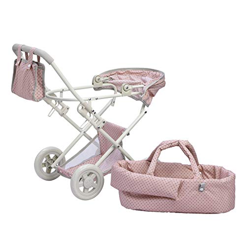 Cochecito de Muñecas Juegete Carrito de Bebé Rosa de Olivias World OL-00003