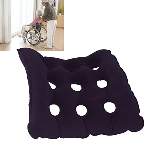 Cojín Inflable para Silla, Cojines de Silla Portátiles, Respirable Cojín Waffle Cojín de Asiento de Aire Colchón de Aire Almohada para Pies Cojín Tailbone para Auto Oficina Silla de(Azul Oscuro)