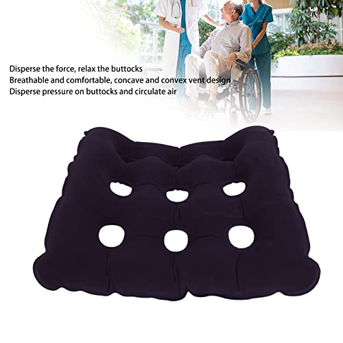 Cojín Inflable para Silla, Cojines de Silla Portátiles, Respirable Cojín Waffle Cojín de Asiento de Aire Colchón de Aire Almohada para Pies Cojín Tailbone para Auto Oficina Silla de(Azul Oscuro)