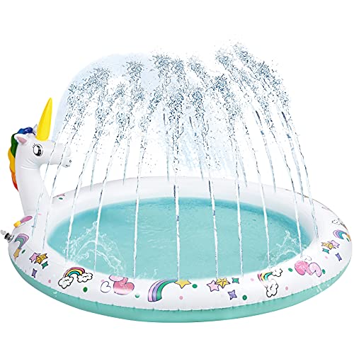 Colchoneta de agua para bebé, esterilla de juego de agua respetuosa con el medio ambiente, piscina infantil para niños a partir de 3 años y mascotas, juego de agua inflable, gran rociado de agua,