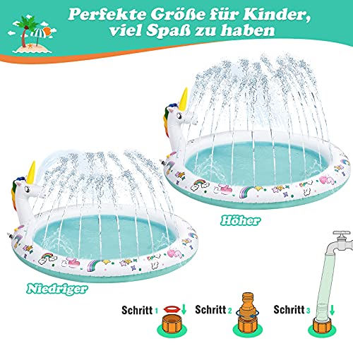 Colchoneta de agua para bebé, esterilla de juego de agua respetuosa con el medio ambiente, piscina infantil para niños a partir de 3 años y mascotas, juego de agua inflable, gran rociado de agua,