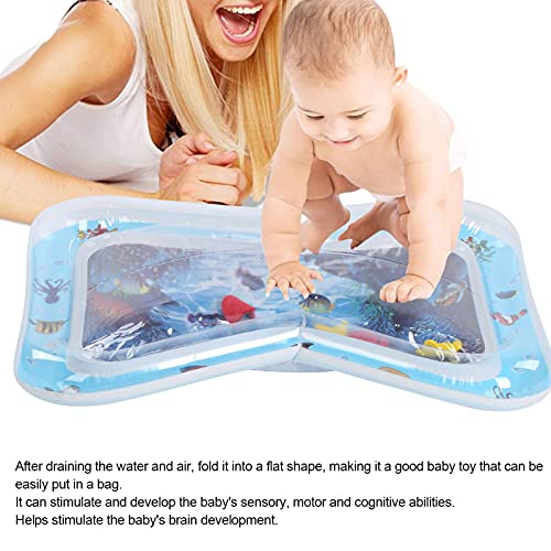 Colchoneta De Agua Tummy Time, Colchoneta Inflable De Juego De Agua para Bebés con Patrón De Criaturas Marinas Flotantes para Estimular El Crecimiento del Bebé para Uso(Tiburón pez Payaso)