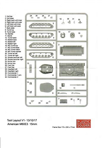 Cold War Modern M60A3 Tanque de Batalla Principal 15mm