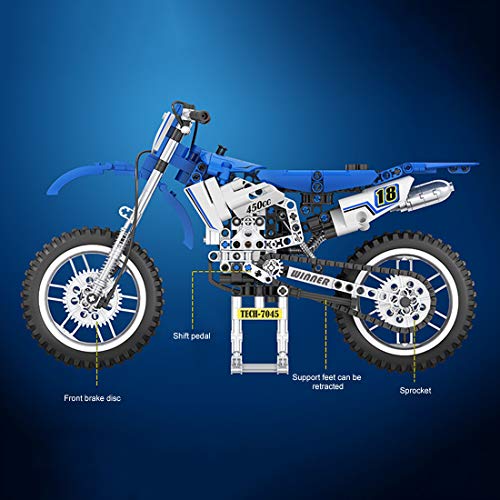 ColiCor Technic Modelo de Off-Road Motocicleta 474pcs 1:6 Juego de construcción de Technic Motocicleta Bloques para Alpinismo Motocicleta, Compatible con Lego Technic