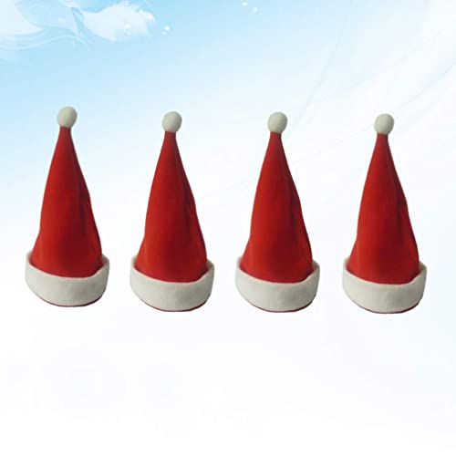 COLiJOL 4 Unids Sombrero de Navidad Bolsas de Caramelo Lindo Gorra Partido Favor Bolsas Nombre Porta Tarjeta Suministros de Navidad