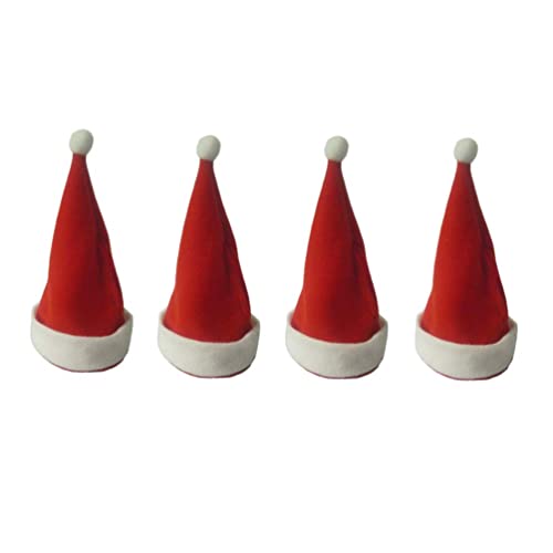 COLiJOL 4 Unids Sombrero de Navidad Bolsas de Caramelo Lindo Gorra Partido Favor Bolsas Nombre Porta Tarjeta Suministros de Navidad