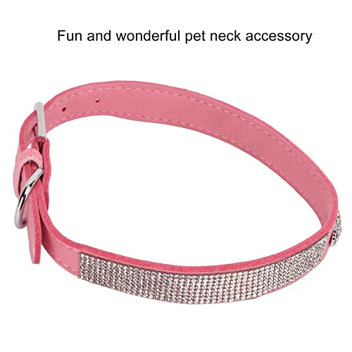 Collar de Perro de Diamantes de Imitación, Collar de Perro de Diamantes de Imitación de de Moda Brillante para Perros para Gatos(Estilo de Corona: Rosa, L)