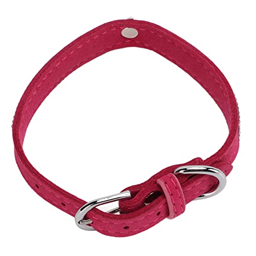 Collar para Mascotas de Diamantes de Imitación Brillante, Collar de Perro de Diamantes de Imitación de Cómodo Y Ajustable Brillante con Hebilla de Metal para(Estilo de la Corona: Rosa roja, M)