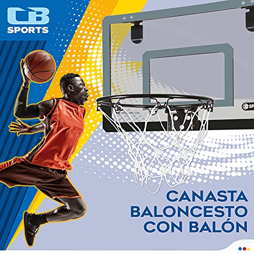 ColorBaby - Canasta baloncesto infantil, Aro para mates y red, balón baloncesto, hinchador manual, tablero canasta portátil, pelota baloncesto mini, juguetes niños 3 años (46245)