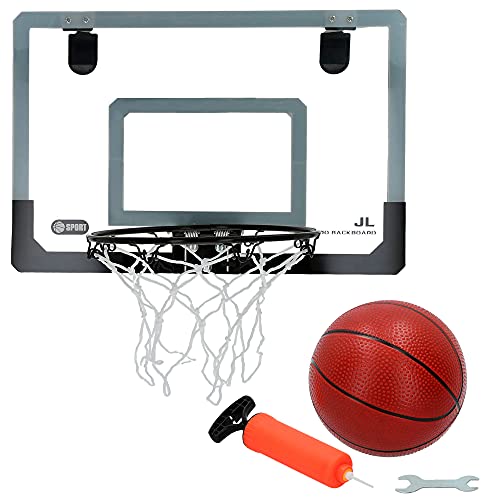 ColorBaby - Canasta baloncesto infantil, Aro para mates y red, balón baloncesto, hinchador manual, tablero canasta portátil, pelota baloncesto mini, juguetes niños 3 años (46245)