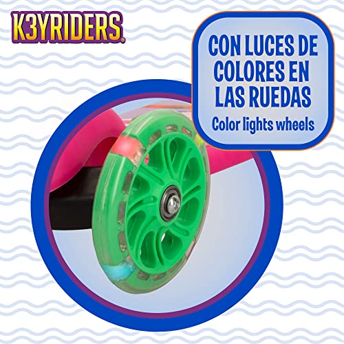 ColorBaby K3YRIDERS 46773 - K3yriders-Scooter 3 Ruedas Peluche Unicornio