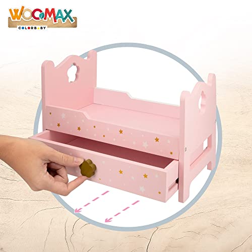 ColorBaby WOOMAX 49363 - Woomax-Cama de Madera para muñecas +3a