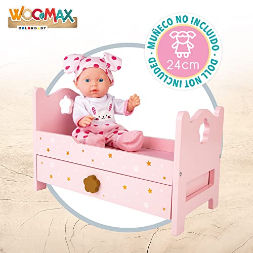 ColorBaby WOOMAX 49363 - Woomax-Cama de Madera para muñecas +3a