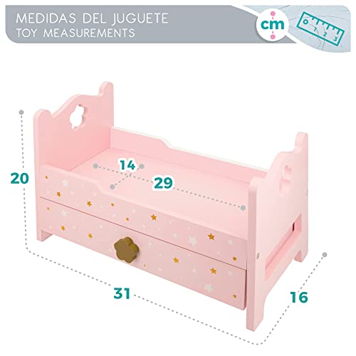 ColorBaby WOOMAX 49363 - Woomax-Cama de Madera para muñecas +3a