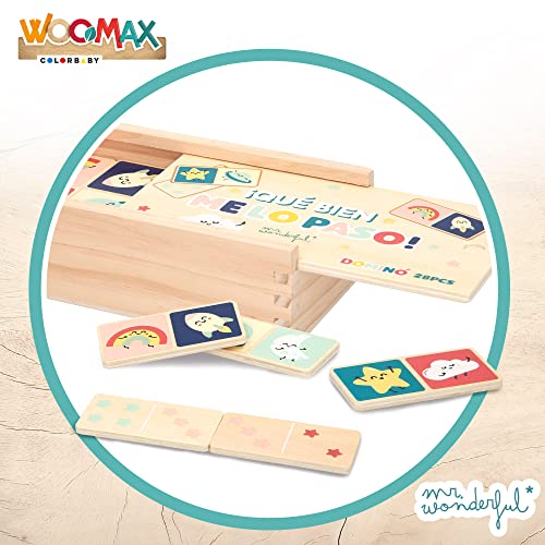 ColorBaby WOOMAX - Mr Wonderful-dominó Madera 19cm +24m - 28pcs (48806)